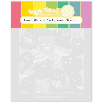 Waffle Flower Stencil - Sweet Ghosts Background